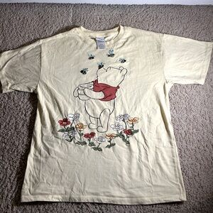 Yellow Winnie the Pooh Graphic T-Shirt. Embroidered.